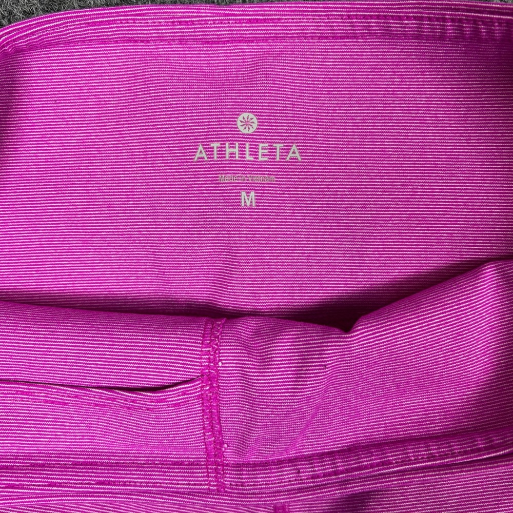Athleta Womens Pink Space Dye High Rise Crop Leggings with Pockets Medium